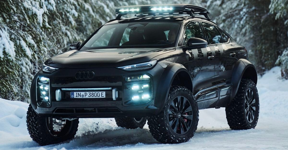 Audi’s lifted Q6 E-tron Off-Road concept is ready for winter driving